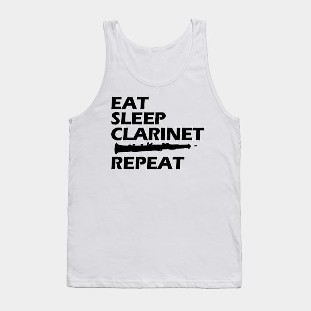 Clarinet - Eat Sleep Clarinet Repeat Tank Top by KC Happy Shop